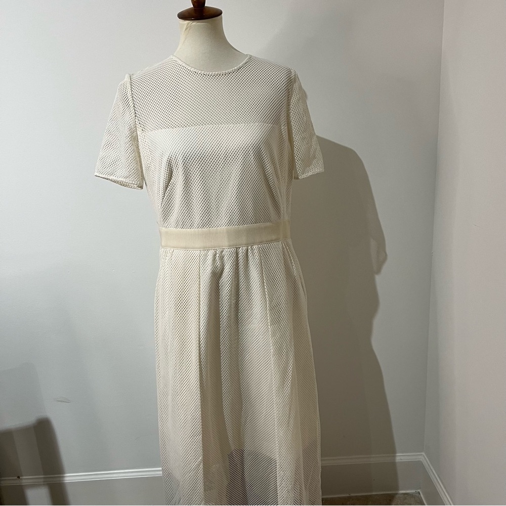 Akris Punto fit and flare Check Embroidered Cocktail Dress